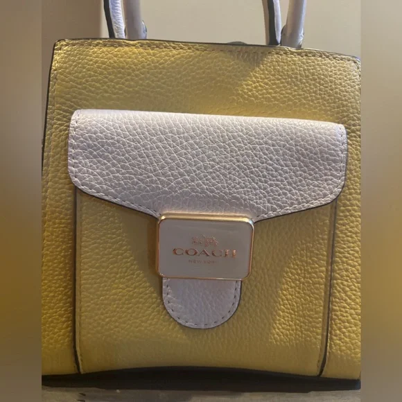 Coach Pepper Mini Yellow and Whitr Women's Bag - Picture 3 of 8